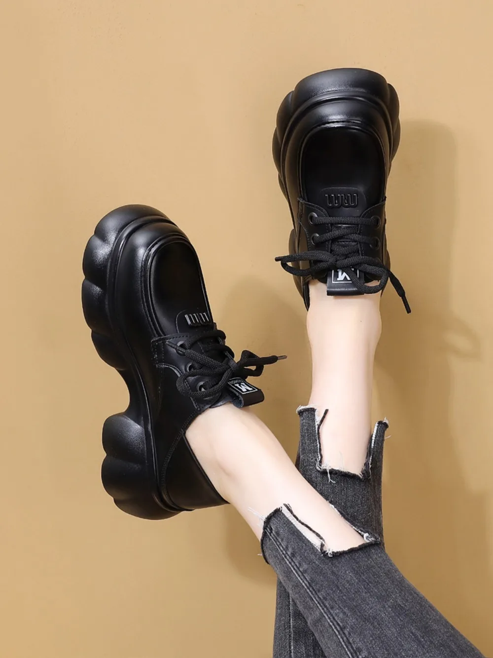 

Spring 2026 Women's Loafers Fashion Thick Bottom Platform Anti-slip Soft Bottom round Head British Style Flat Shoes Casual Wear