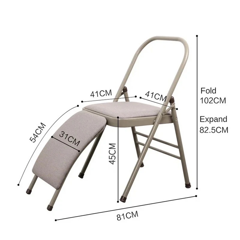 Yoga Chairs Multi-purpose Lumbar Support Fitness Chair Yoga Auxiliary Thickened Metal Folding Chair