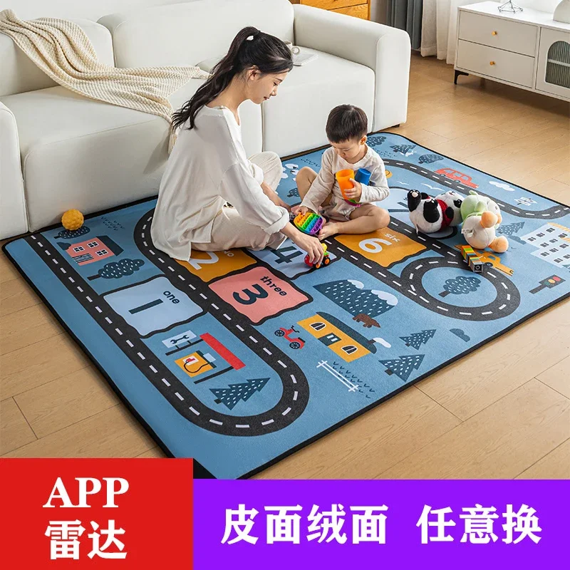 Graphene floor heating mat Children's cartoon electric heating floor mat living room Household leave-in leather surface