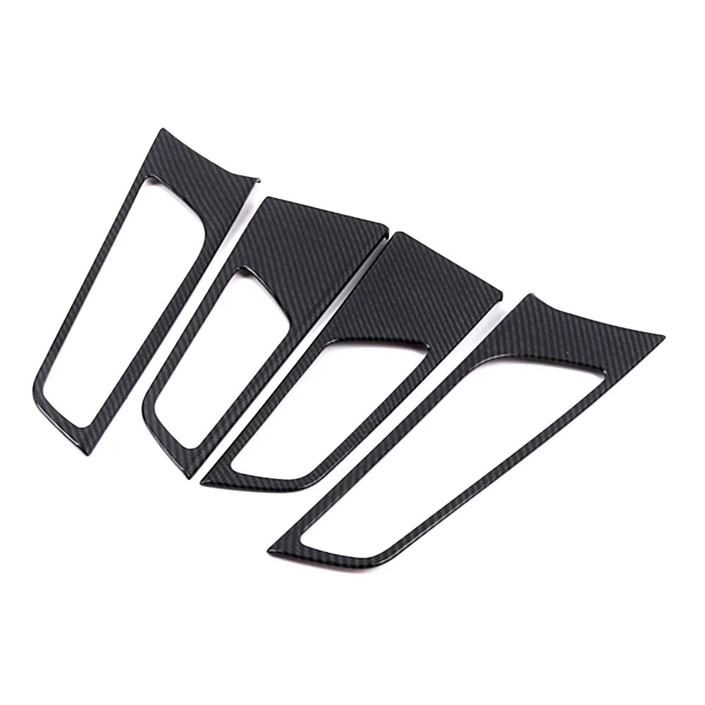 For Hyundai Tucson LHD 2015-2020 Carbon Fiber Color Inner Door Handle Frame Trim Interior Decoration Trim Accessories