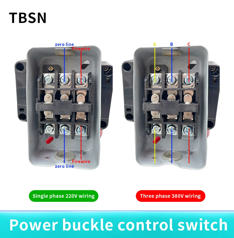 TBSN-315  330 Power Buckle Switch 380V Three Phase Start Switch Control Button Box