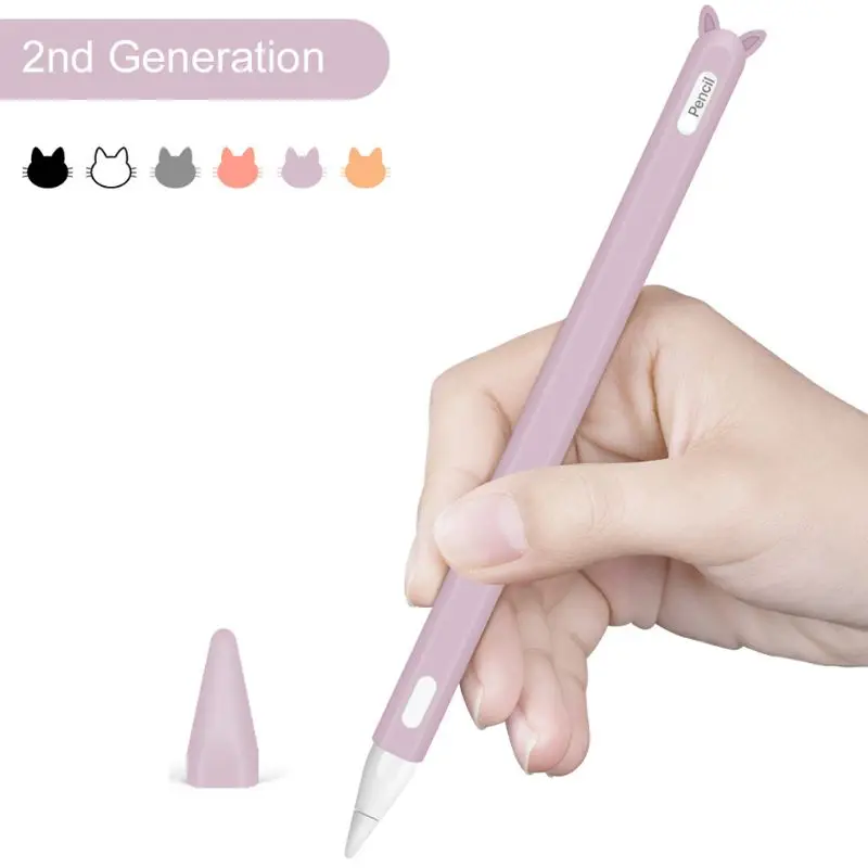 for Cat Ear Anti-scroll Silicone Protective Holder Nib Cover Protective for case Skin for pro Pencil 2nd