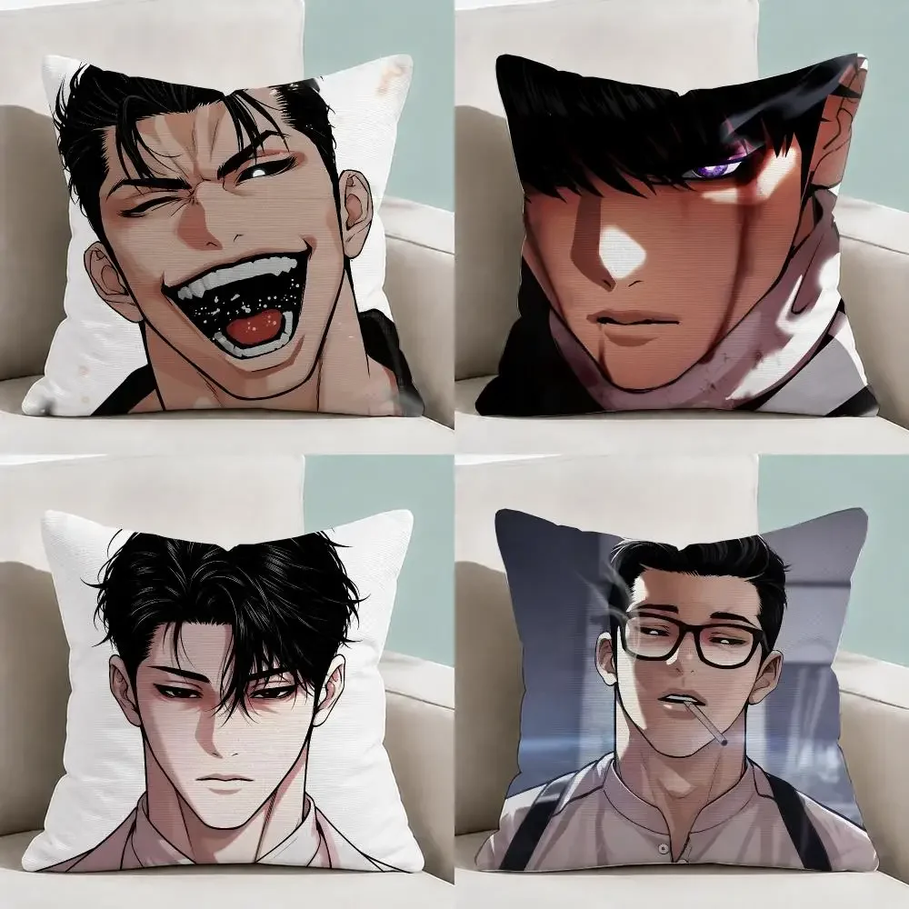 Manhwa Lookism Daniel Park Webtoon Cushion Cover Throw Pillow Soft Short Plush Cozy Durable Colorfast Sofa Bedroom Home Decor