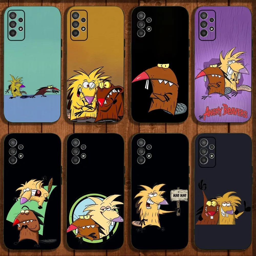 The A-Angry B-Beavers Phone Case For Samsung Galaxy A13,A21s,A22,A31,A32,A52,A53,A71,A80,A91 Soft Black Cover