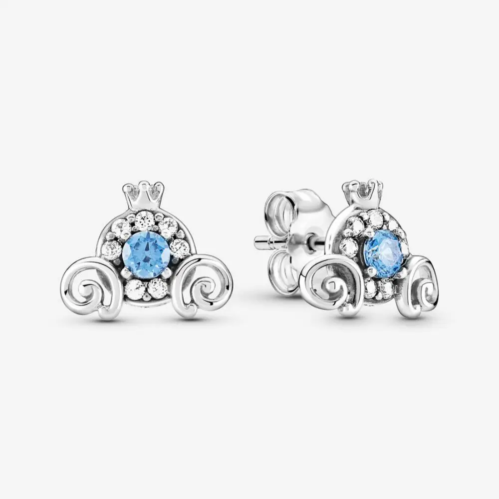 Hot Selling 100%S925 sterling silver sparkling Pumpkin Car women's earrings Original 925 earrings wedding fine jewelry gift