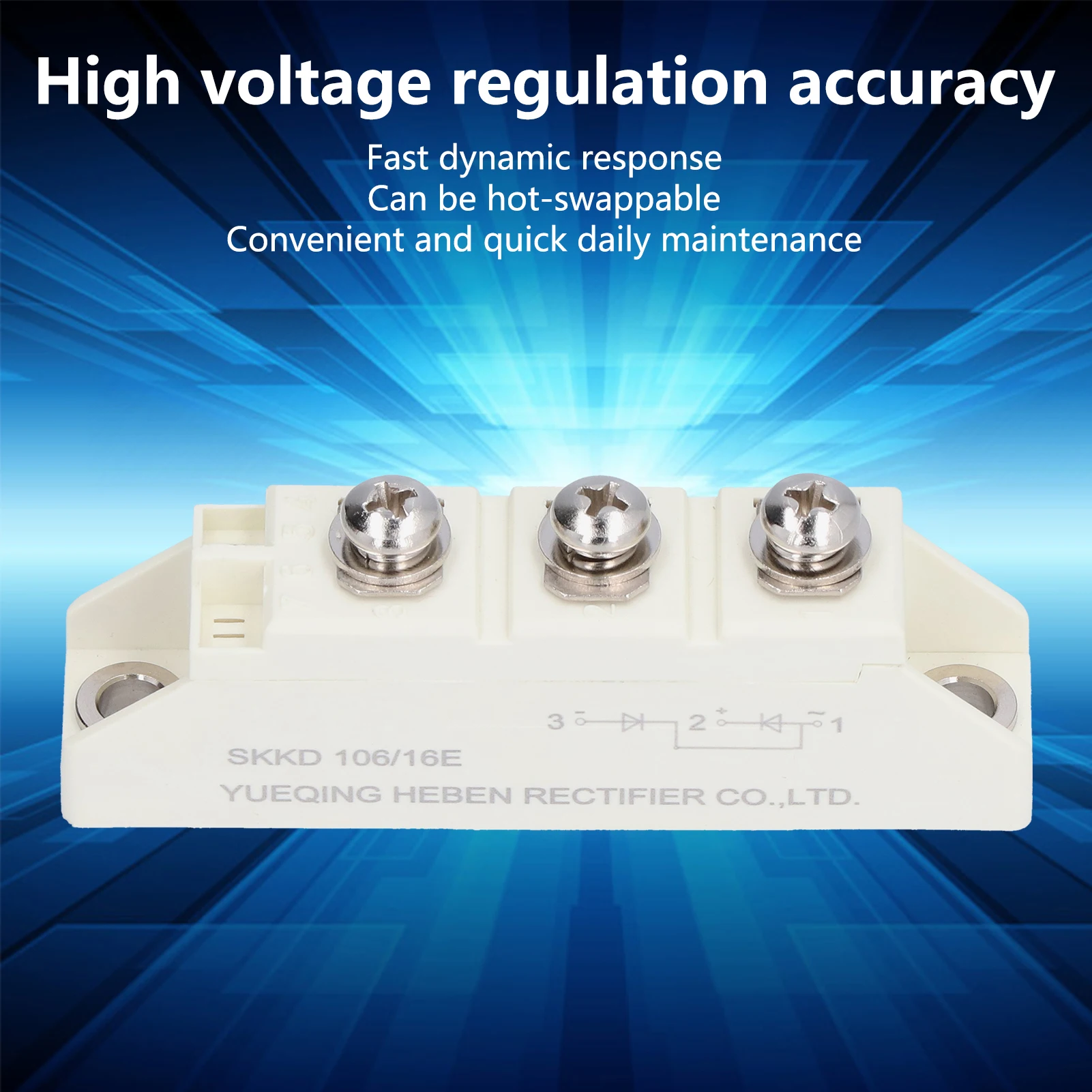 Bridge Rectifier 3 Terminals Rectification Power Module for Circuit Control 1600V SKKD 106/16E 106A Bridge Rectifier