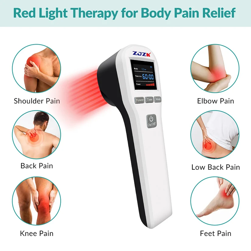 Injury healing laser muscle pain relief physical therapy devices for anti-inflammation tissue repair with 4x808nm+16x650nm 880mW