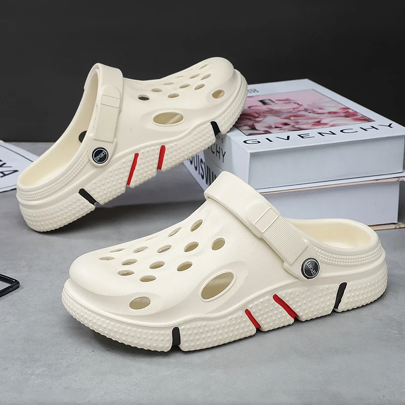 Outdoor Men Slippers Elegant Generous Look Thick Cushion Sole Anti Slip Portable Footwear for Daily Going Out