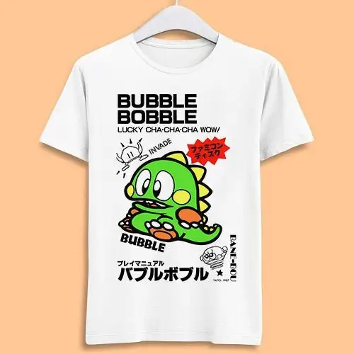 Bubble Bobble Japanese Poster Famicom Cool Cult Movie Music Fashion Top T Shirt 7054