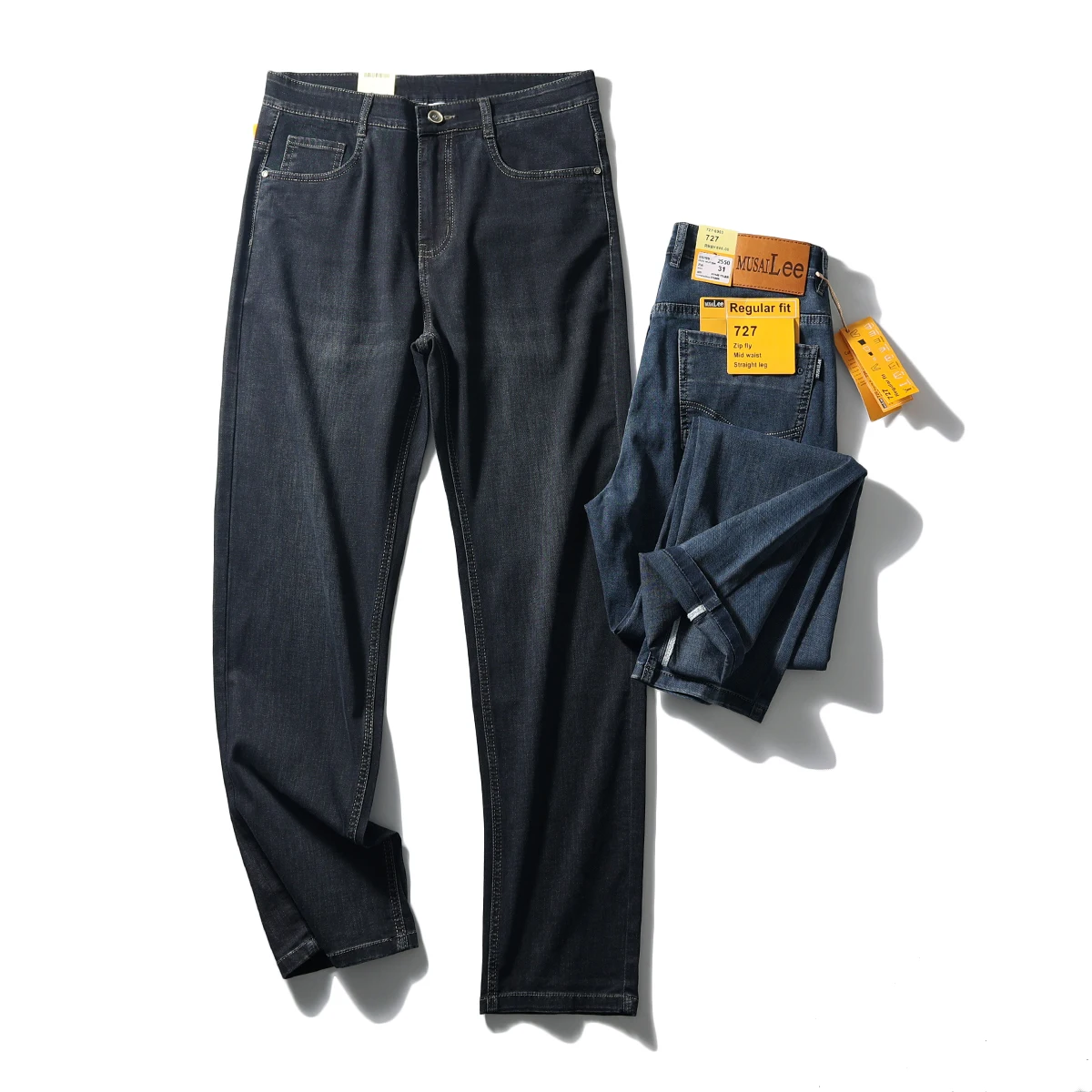 

Высококачественные эластичные, приятные для кожи, дышащие, цветные, тонкие, прямые, повседневные, универсальные мужские джинсы, весенние брюки...