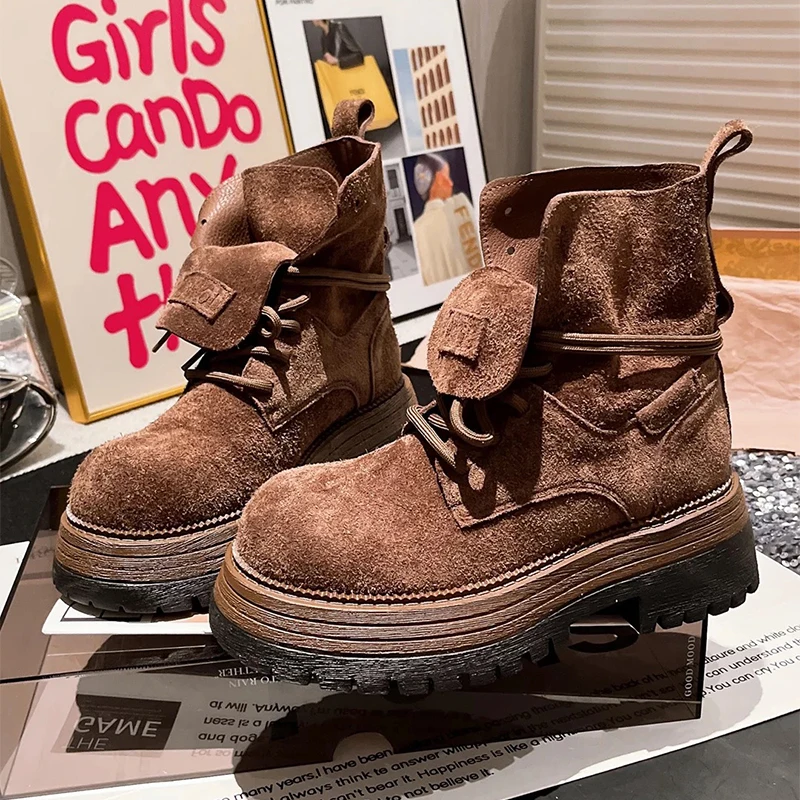 

Platform Women's Boots Ankle Flats Designer Shoes Winter 2025 Fashion Goth Chelsea Boots New Trend Barnd Motorcycle Mujer Botas