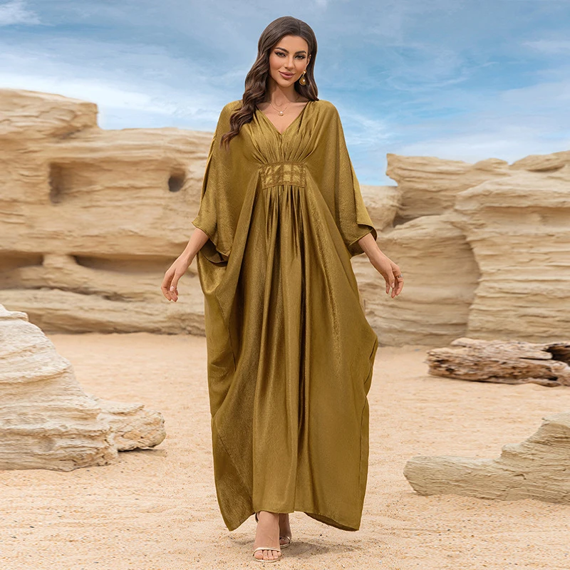 

Женское пляжное платье-накидка из полиэстера золотистого цвета, свободное, струящееся, для пляжного отдыха летом