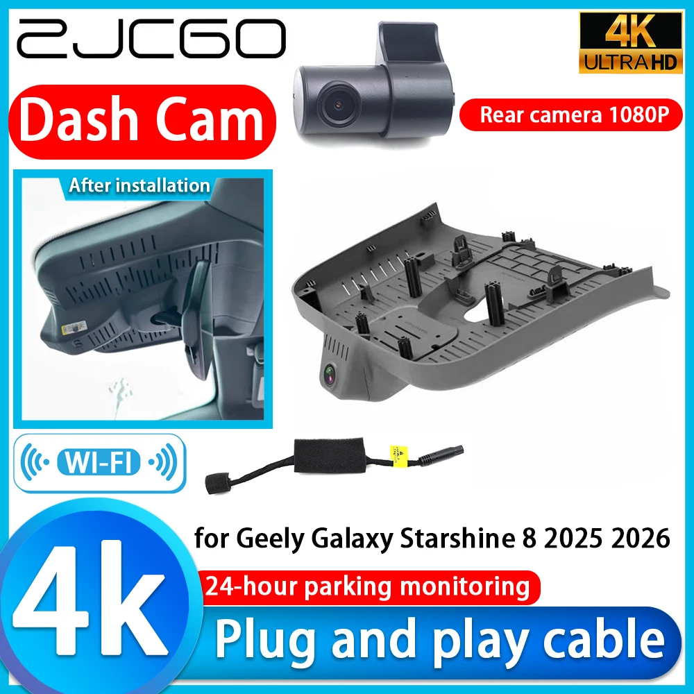 ZJCGO para Geely Galaxy Starshine 8 2025 2026, Cámara para Auto DVR 4K, Cámara UHD 2160P con Lente Sony, Grabación de Video con Monitoreo 24h