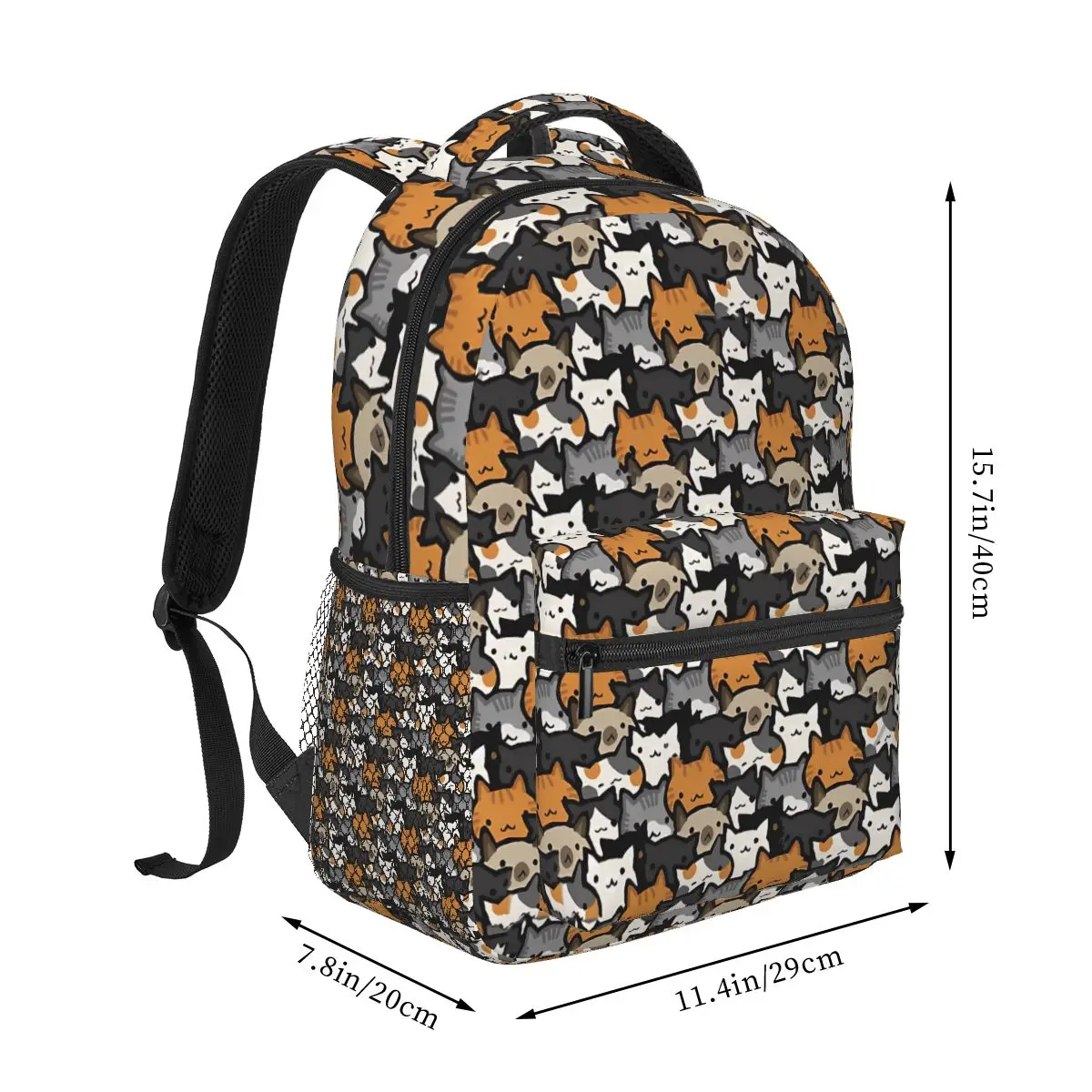 Cat Crowd Casual Knapsack for Men Women Student Books Backpack School Laptop Bag Soft Rucksack