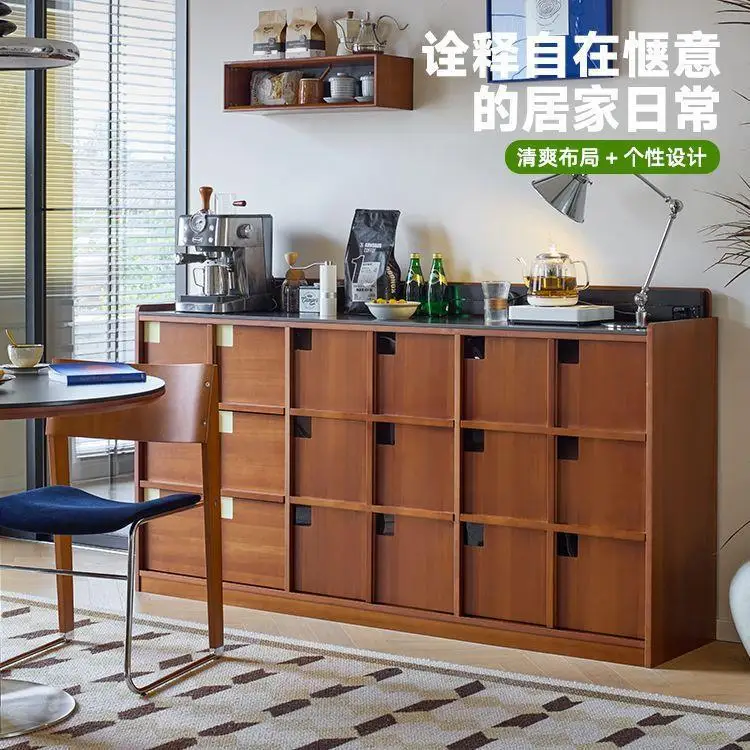 

Customizable antique dining side cabinet living room wall integrated locker household slate storage