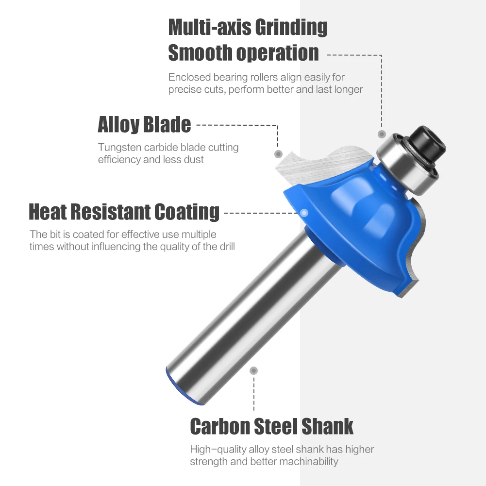 1pc High Quality Double Roman Ogee Edging Router Bit - Large - 8mm shank Dovetail Router Bit Cutter wood working