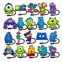 1-20pcs MINISO Monsters University Straw Cover Cap 10MM Silicone Drink Straw Plug Reusable Splash Proof Drinking Cup Straw Cap