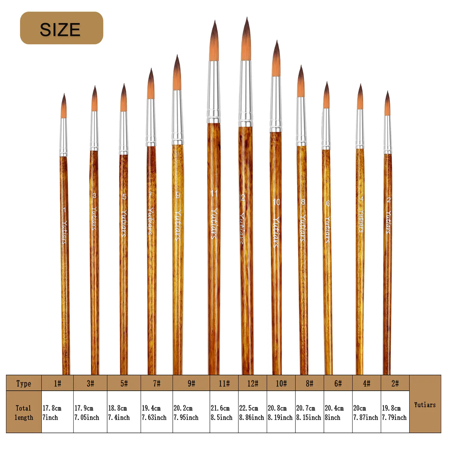 

12 шт./компл., нейлоновые волосы, деревянная ручка, набор кистей для акварельных красок, набор ручек для обучения, сделай сам, масляная акриловая живопись, художественные кисти, принадлежности