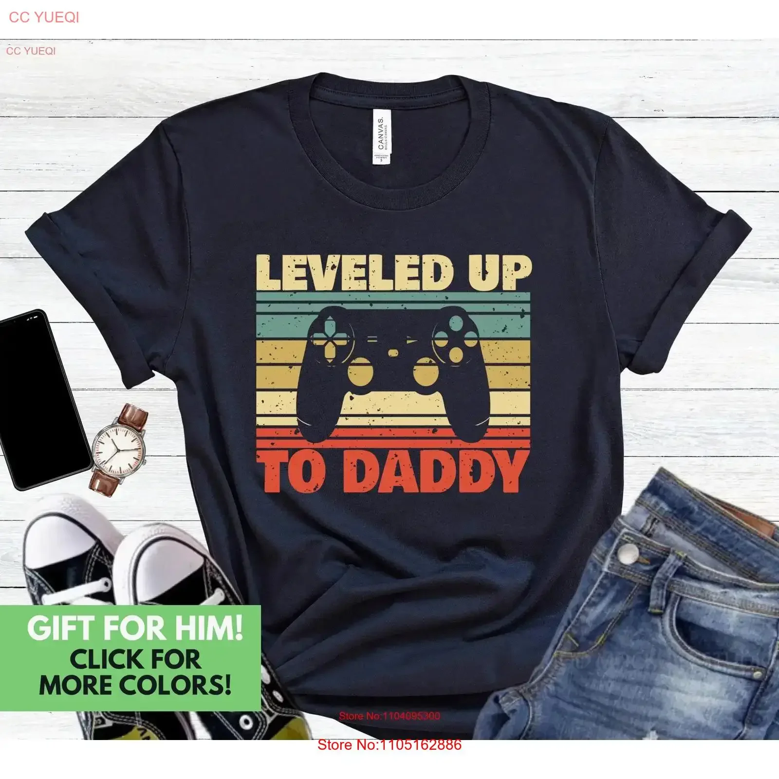 Camiseta nivelada hasta papá para el día del padre, nuevo jugador de papá, Idea Retro vintage, ropa de calle lavada, ropa de diseñador informal para hombre