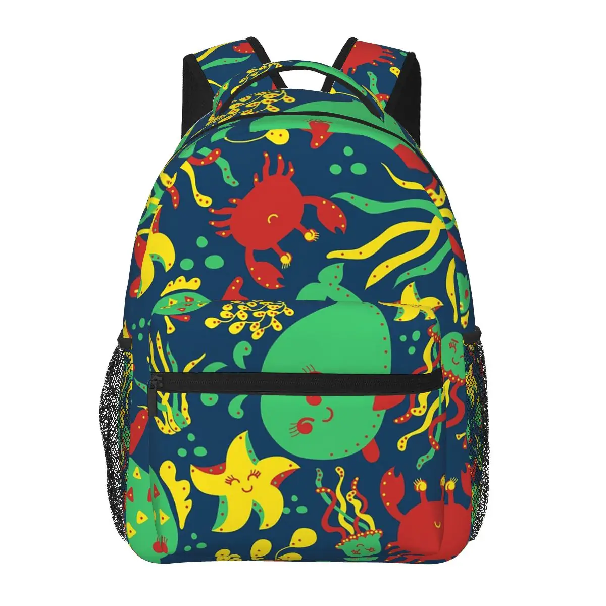 

Vibrant Colour Ocean Creature Student Backpack School Bag Hiking Travel Daypack for Men Women Fashion Bookbag Shoulder Bags