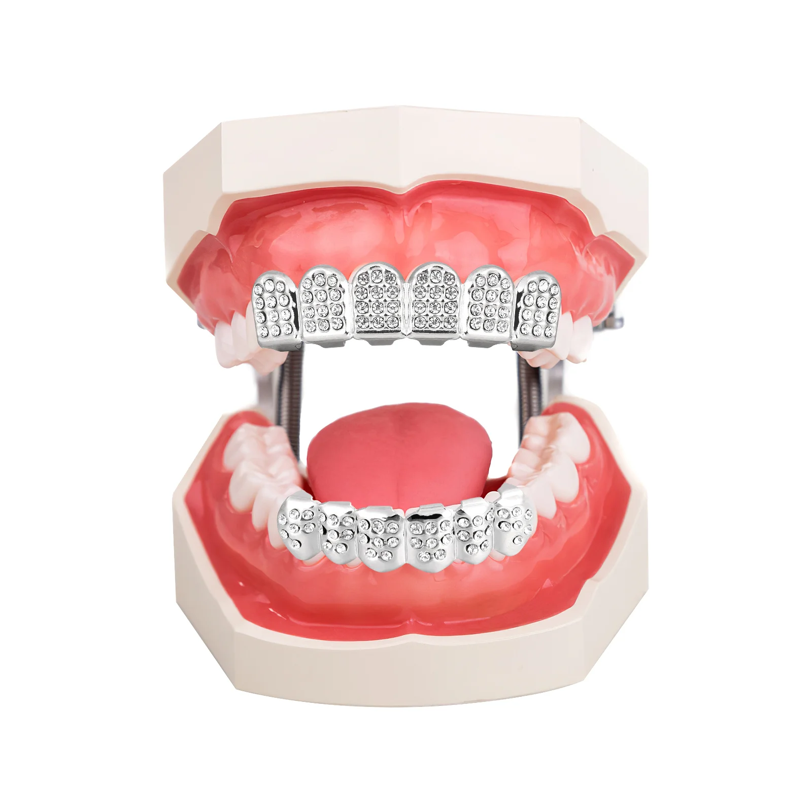 1 Set Decorative Teeth Braces Hip-hop Style Teeth Grills Rhinestone Teeth Braces Teeth Mouth Grill Rhinestone Teeth Grill