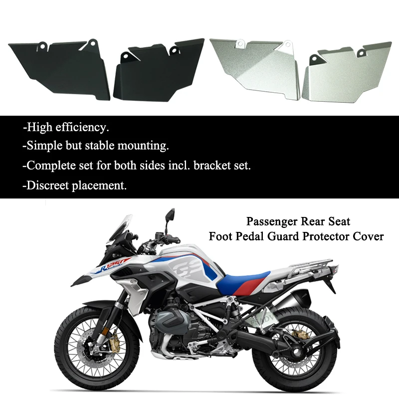 For BMW R1200GS R1250GS LC ADV R 1250GS R1200 GS Adventure 2013-2023 Passenger Rear Seat Foot Pedal Mudguard Fender Recess Cover