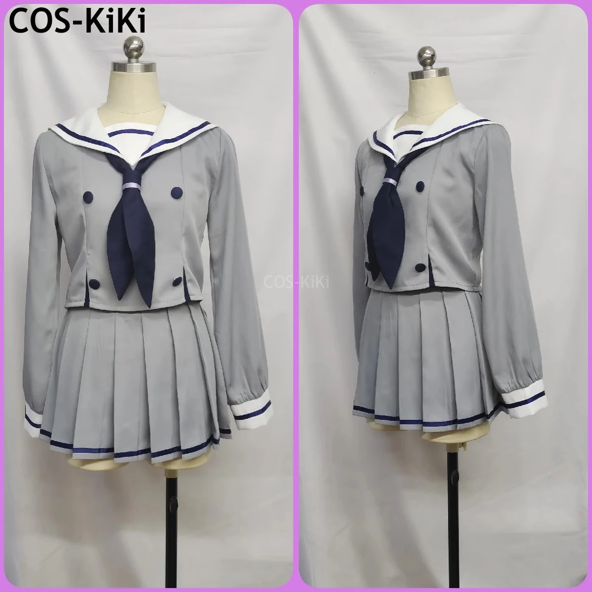 بدلة ألعاب COS-KiKi باللون الأزرق الأرشيف Uzawa Reisa زي جميل أنيق زي تنكري لحفلات الهالوين كرنفال لعب الأدوار #4