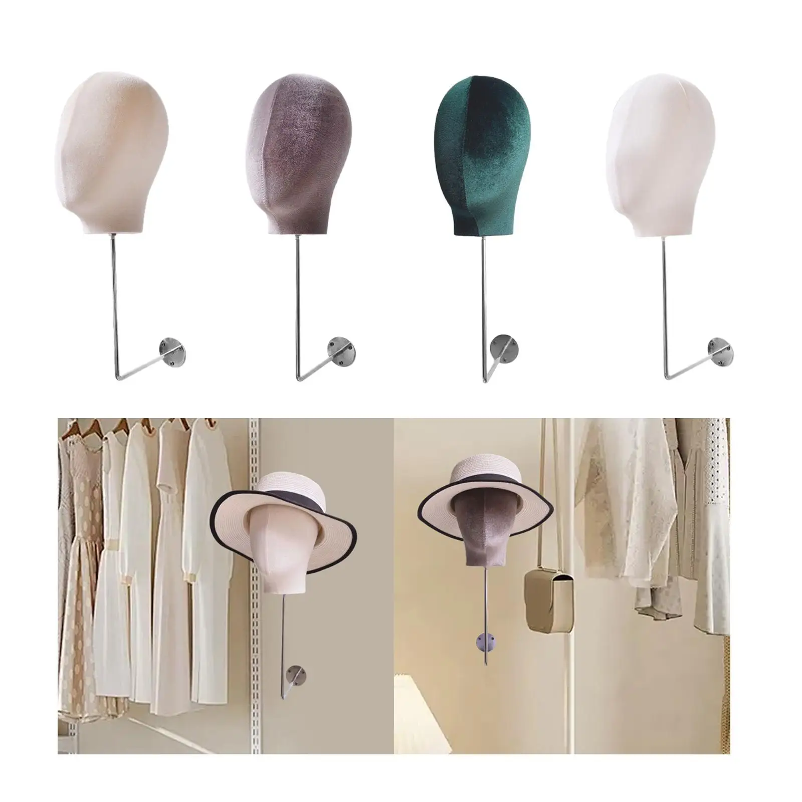 

Mannequin Head Model Hat Display Holder for Hairdresser Training Home Salon