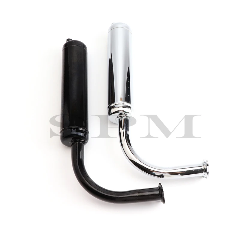 Black/silver Muffler Stock Exhaust For 80cc 66cc 49cc Motorized Bicycle 2-Stroke Engine Accessories