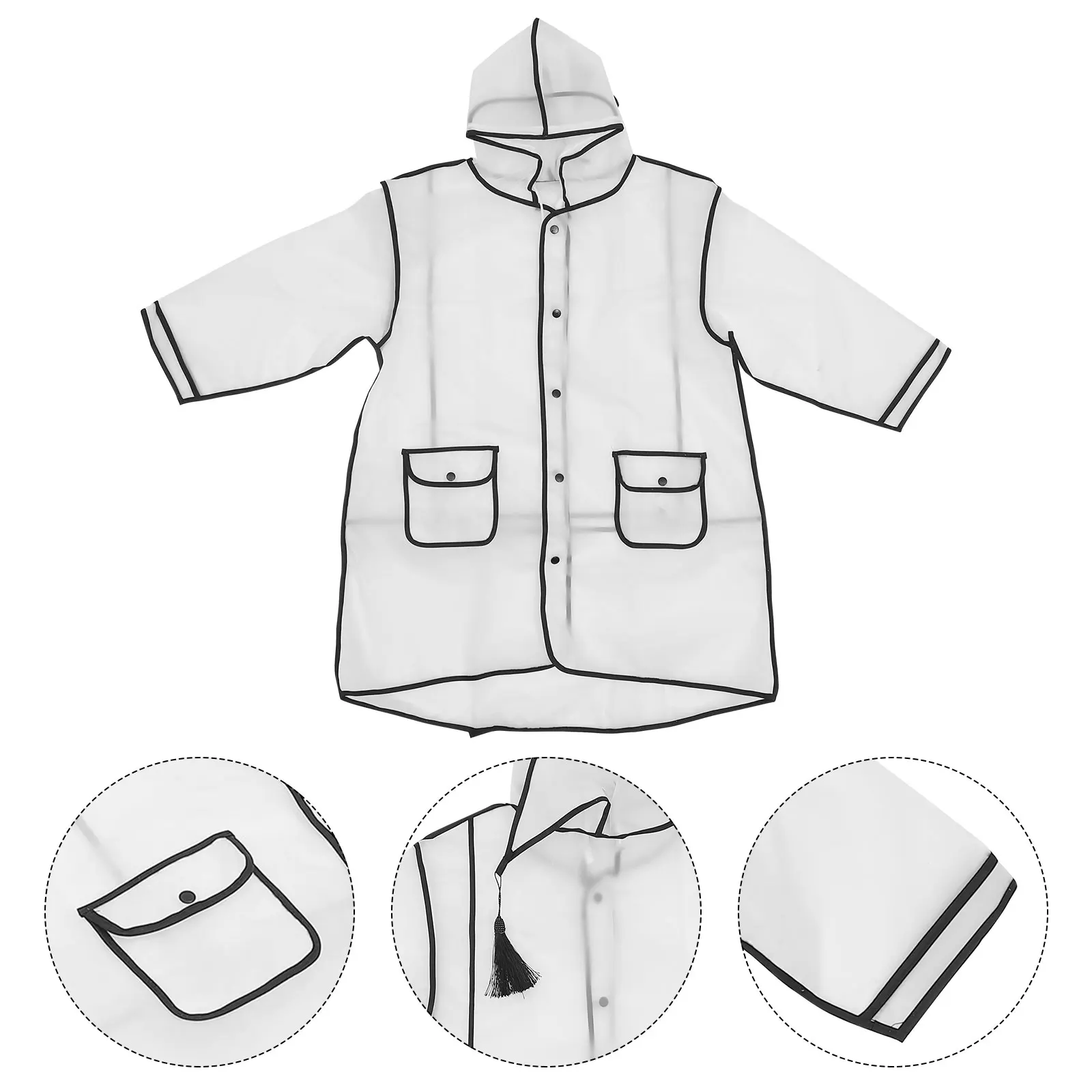 

Rain Suits Outdoor Raincoat Poncho Kids Cartoon Jacket Water Proof Black Eva Clear