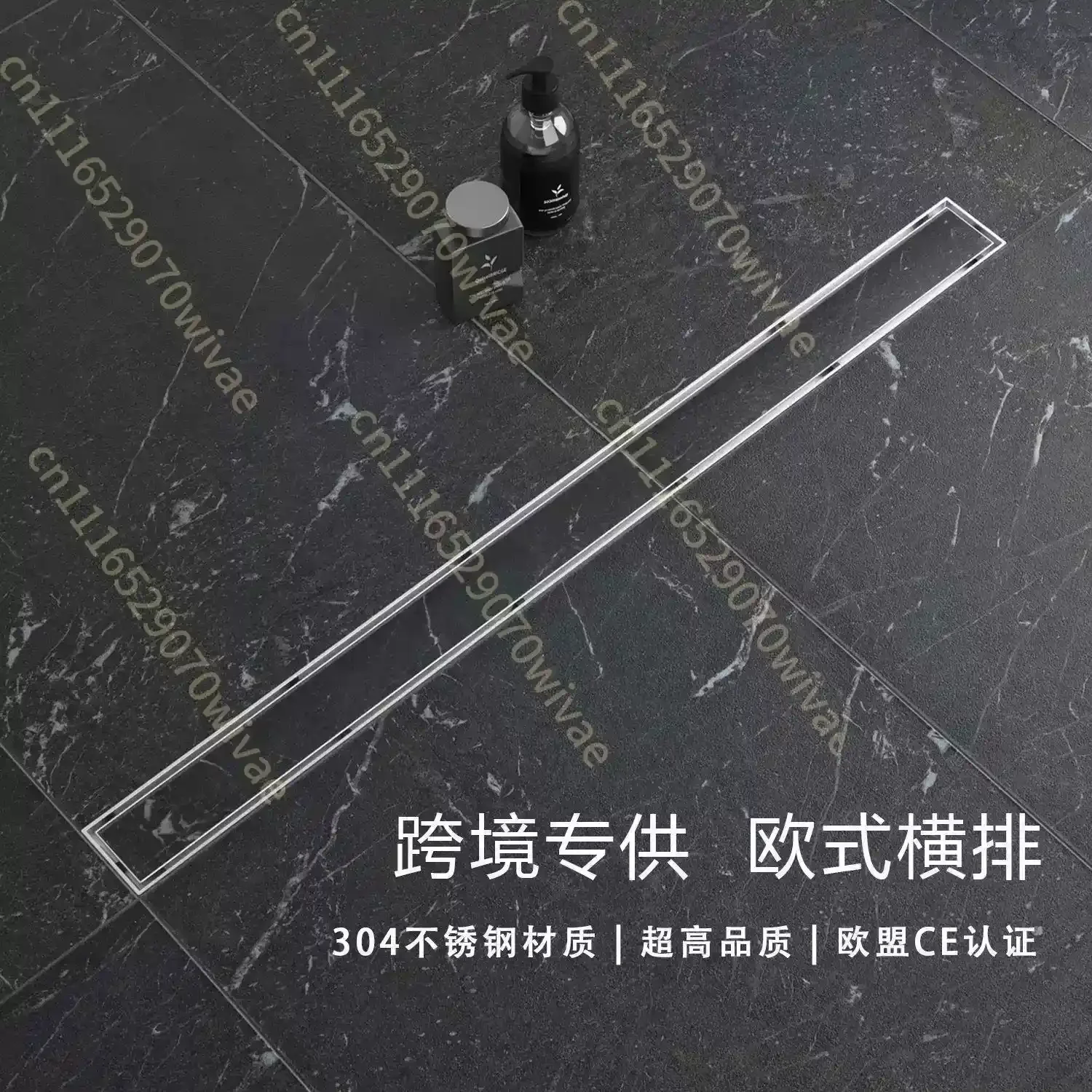 304 Stainless Steel Floor Drain Bathroom Invisible Drainage Tile Inlay Linear Design Deodorant