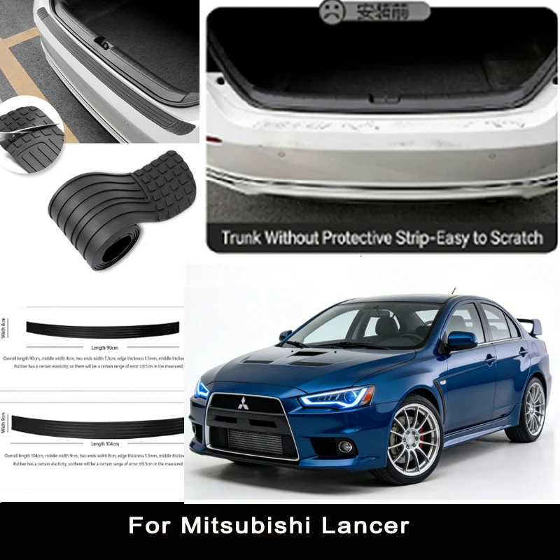 

For Mitsubishi Lancer Rear Trunk Guard Plate Sticker Car Rear Bumper Trim Anti-Kicked Scratch Protector Sticker Strip