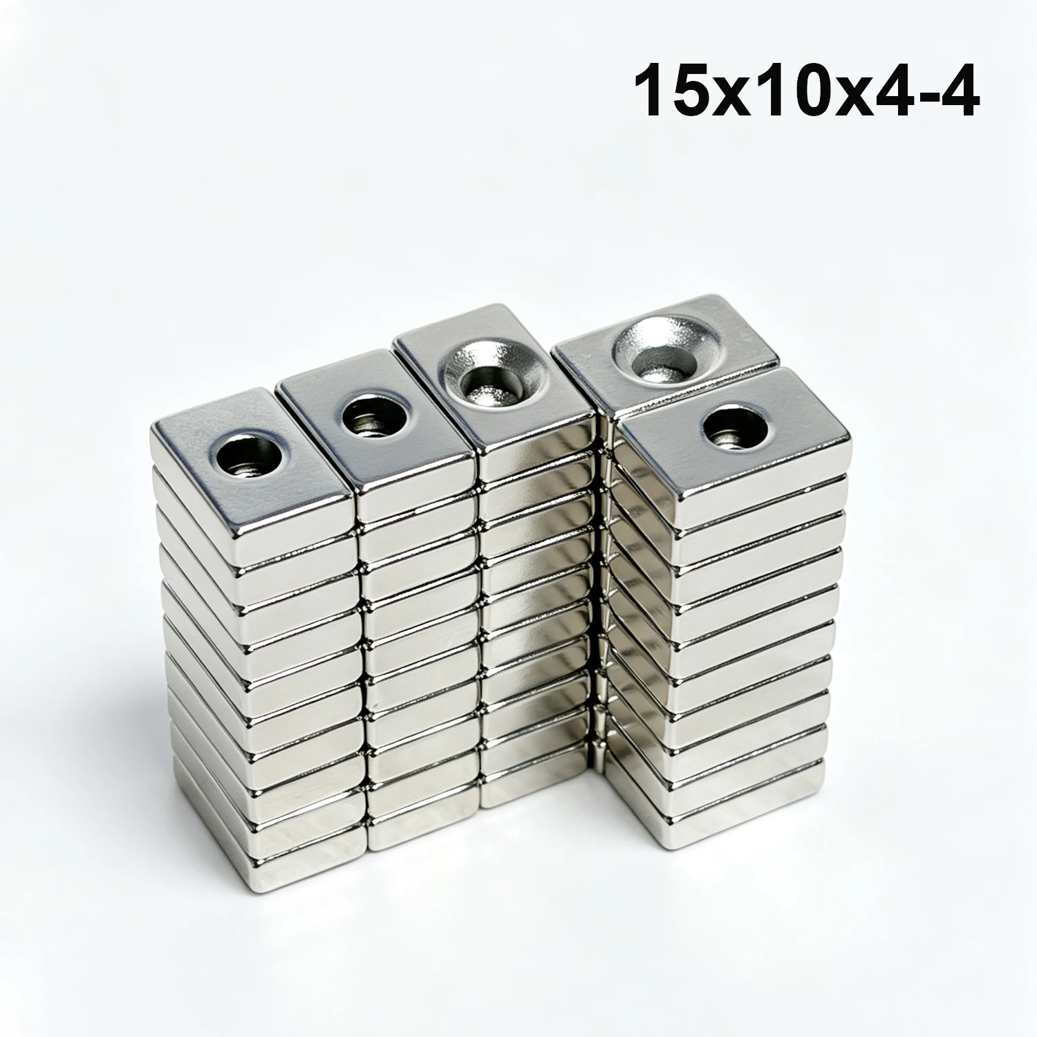 Super Strong Neodymium Magnet N38 NdfeB Permanent Magnetic imanes Block With Holes Powerful Magnet Refrigerator Magnet 15x10x4-4