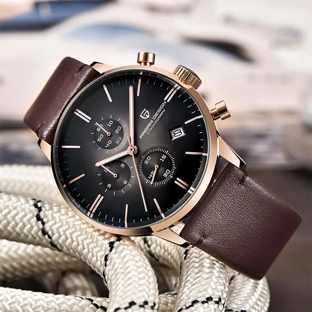 New 2720K PAGANI DESIGN Men Watch VK67 Quartz Wristwatch Multi Functional Chronograph Sapphire Glass Waterproof Watch Man Gift