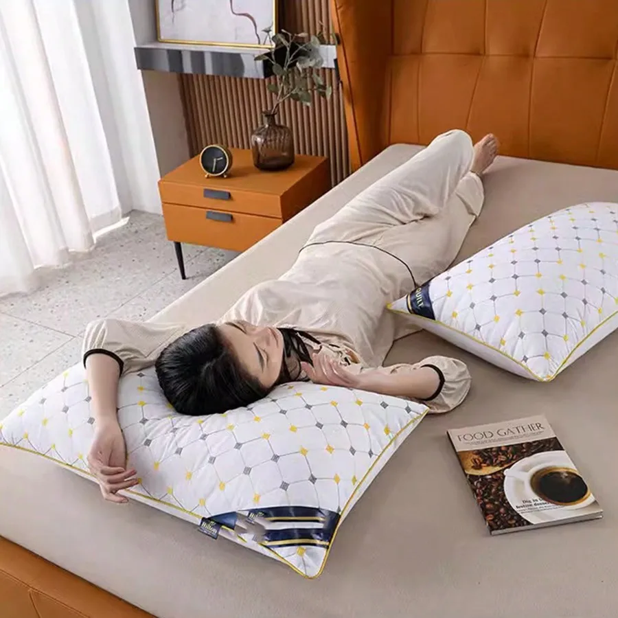 Almohada alta sin deformarse, 45x70cm, casa cervical/hotelera. Par para regalos/mayoreo.