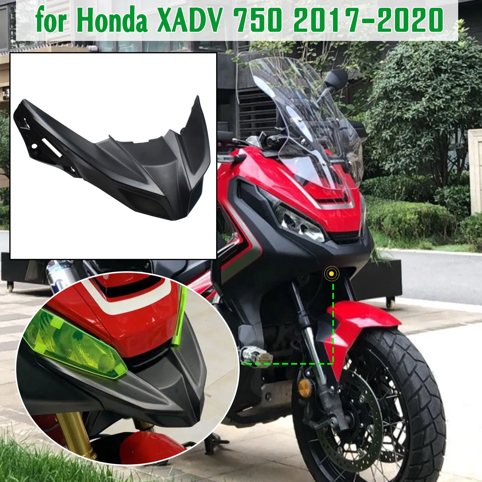 

For Honda X-ADV 750 2017-2020 Beak Nose Cone Extension Cover - Front Fender Mudguard Extender Cowl Motorcycle Accessories