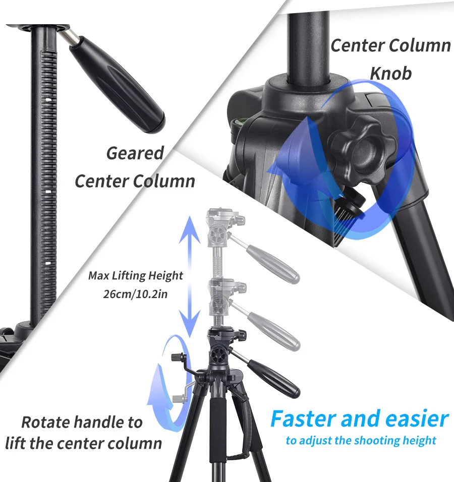 INNOREL RT20 184 cm Höhe Kamerastativ Leichter Reise-Profi-Ständer für DSLR-Handy-Camcorder Gopro Fülllicht – Detail 4
