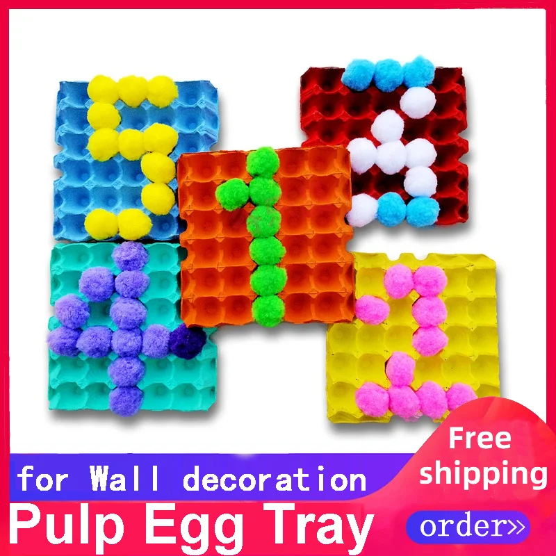 Free Shipping Colorful Paper Pulp Egg Tray Hand Made DIY Material for Decorating Room School Festival  Hall Wall for Kids