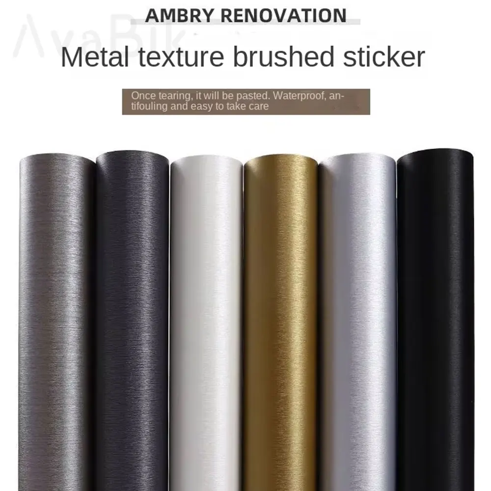 

brushed metal matte Vinyl Wrap Gold Silver Car interior DIY Stickers Motorcycle Accessories Cover Air Release Self-Adhesive Wrap
