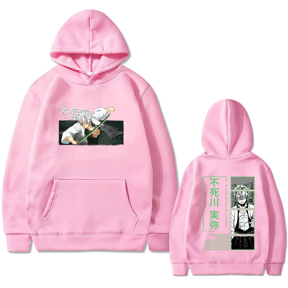 Anime Demon Slayer Shinazugawa Sanemi Graphic Hoodie Kimetsu No Yaiba Print Sweatshirt Male Fashion Casual Oversized Streetwear