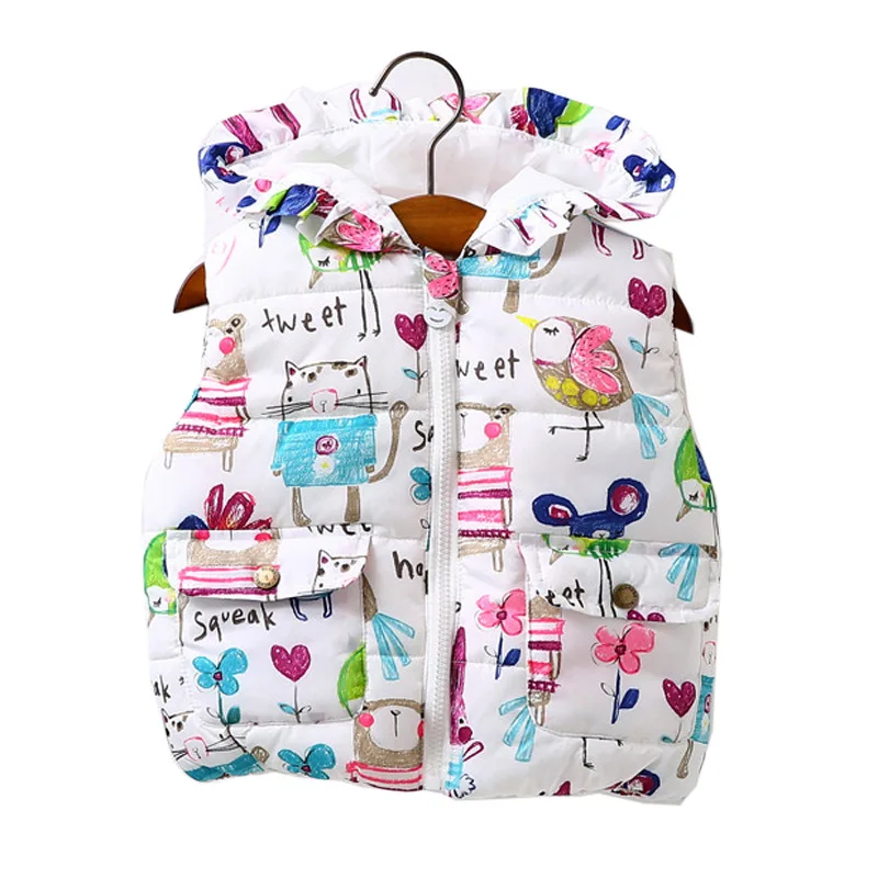 Children\'s Clothing Autumn/Winter New Girls\' Thickened Vest Children\'s Baby Cartoon Cotton Vest