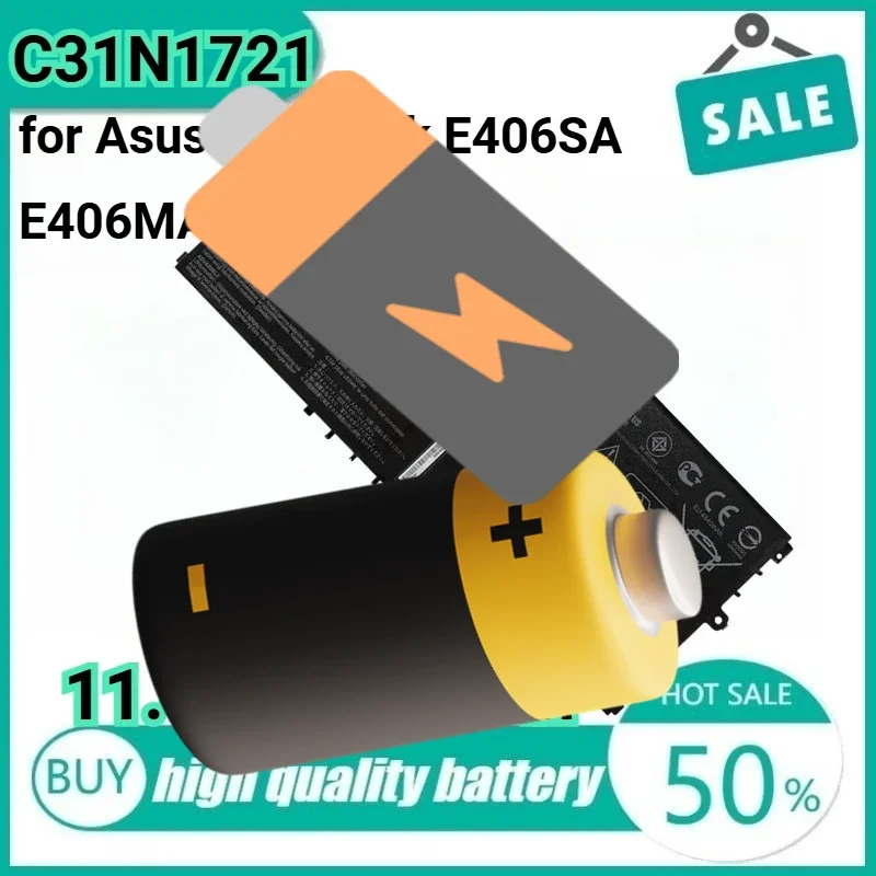 

New C31N1721 11.4V 56Wh 4840mAh Laptop Battery for Asus Vivobook E406SA E406MA L406MA L406SA 3ICP4/59/134 E406MA-0073GN5000.