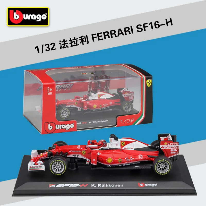 Bburago 1:32 Ferrari SF16-H F1 Racing Simulation Alloy Car Model Raikkonen Vettel Car Collect Gifts Toy B346