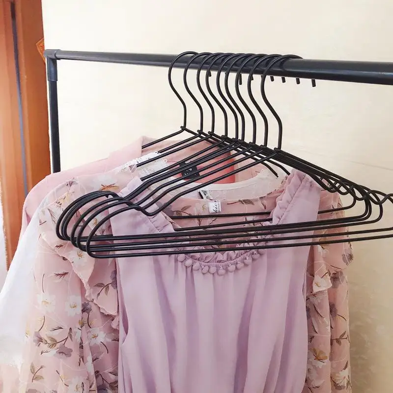 

Glossy Black Aluminum Alloy Clothes Hanger Thin Lightweight Balcony Dry Wet Use Dual Purpose Minimalist Space Aluminum Clothe...