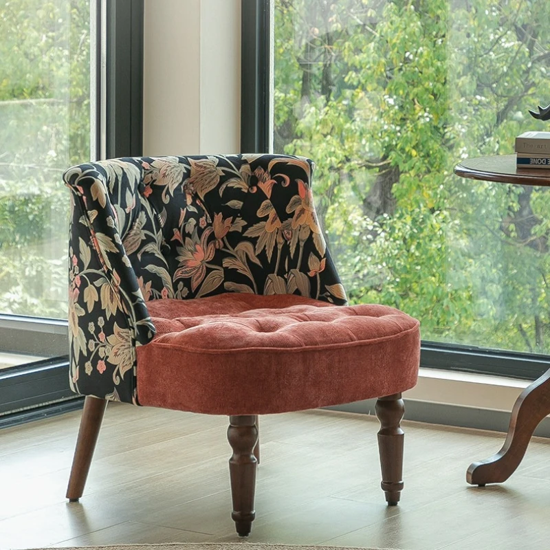 

American retro Armchair vintage design balcony reception lounge chair living room aesthetic fotel wypoczynkowy home furniture