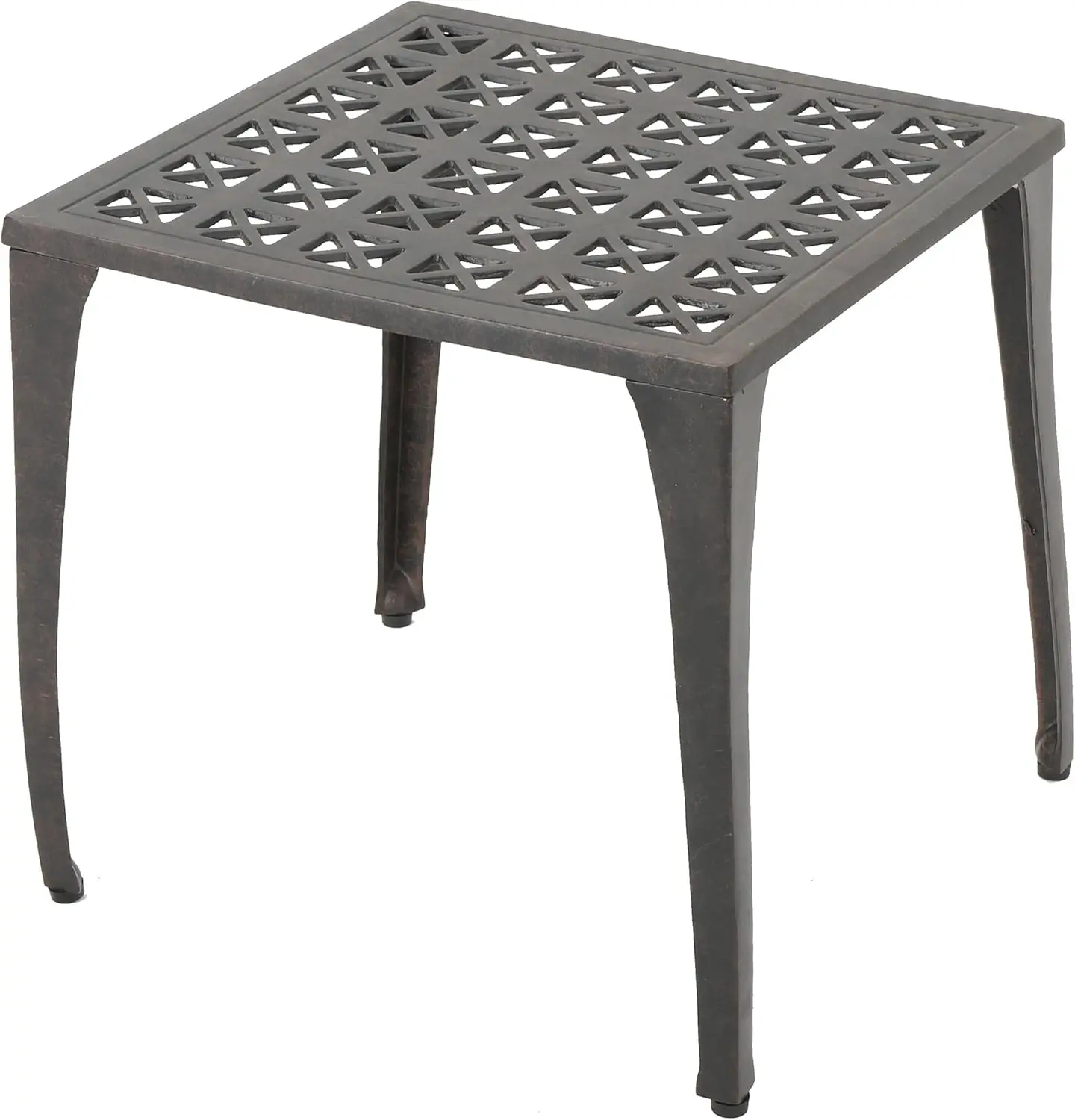 

Comfort corner Outdoor 18" Cast Aluminum Side Table, Bronze Finished