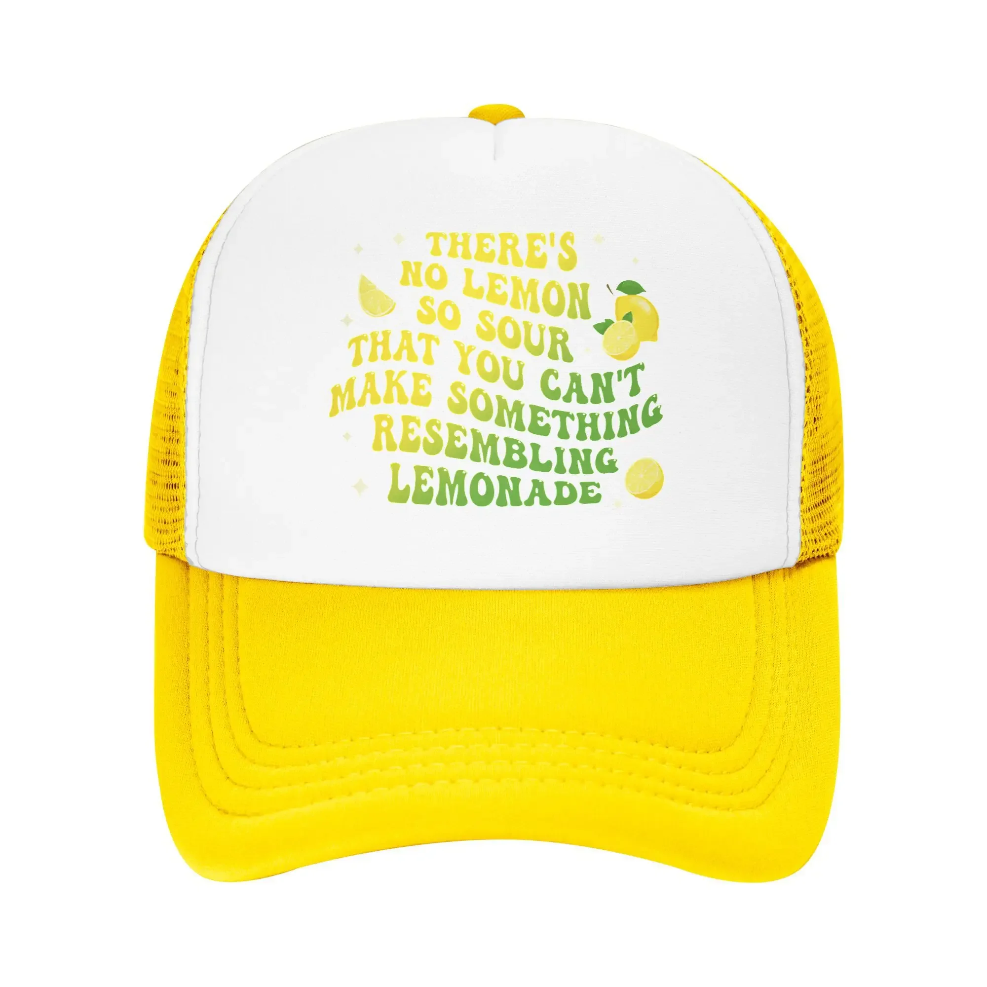 There's No Lemon Inspirational Quote Foam Mesh Trucker Hat Leisure Summer Cooling Mesh-back Sun Caps For Casual Headwear