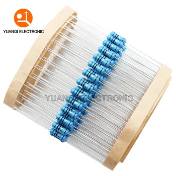 50pcs 1/2W מתכת סרט הנגד 0R-4.7M 0.1R 150R 200R 240R 470R 1K 2.4K 4.7K 10K 24K 51K 750K 0.1 0.22 100 300 470 אוהם 0.5W