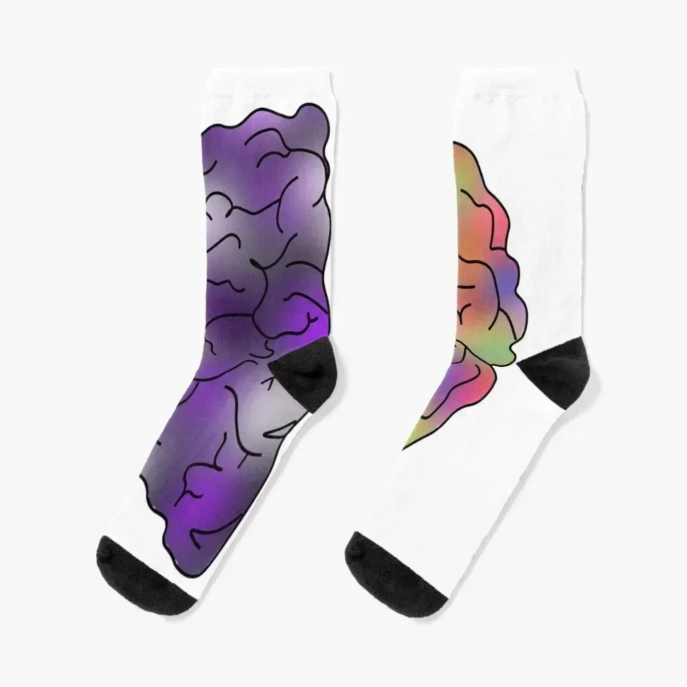 

Left and Right Brain Socks heated snow designer brand Designer Man Socks Women's