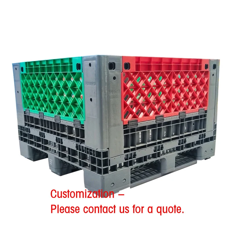 custom.Highbright Collapsible Design Large Capacity Awesome Collapsible Plastic Pallet Box Warehouse